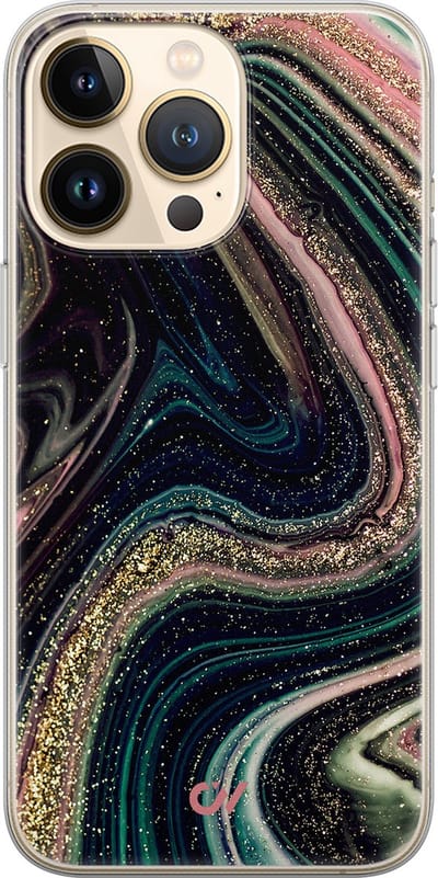 Hoesje geschikt voor Apple iPhone 13 Pro - Marble Twilight - - Multi - Apple Soft Case Telefoonhoesje - TPU Back Cover - Casevibes