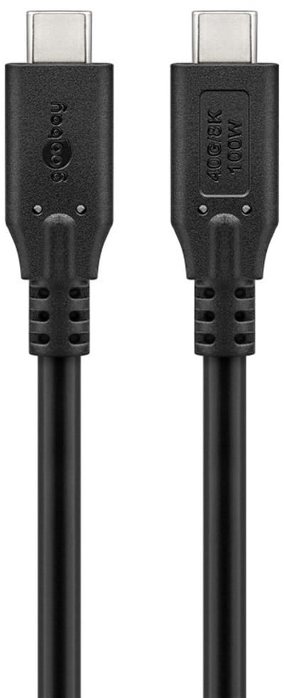 USB-C Kabel - USB4 Gen 2x2 - 100W laden - Pro - 0,5 meter - Zwart