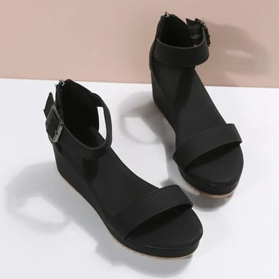 Wedges Dikke Platform Sandalen Vrouwen Zomer Rits Cover Hak Sandalias Vrouw Antislip Open Teen Casual Schoenen Grote Maat 43 43