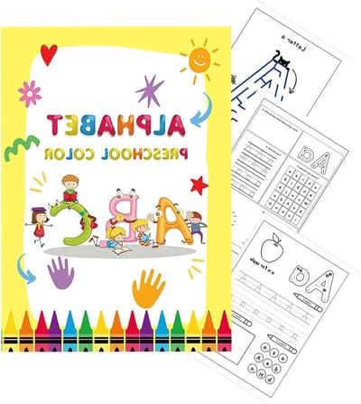 Kinderen Leerboek - Oefenboek Schrijven - Leren Lezen - Herbruikbaar Ontwerp - 25 x 18 cm - Meerdere Kleuren