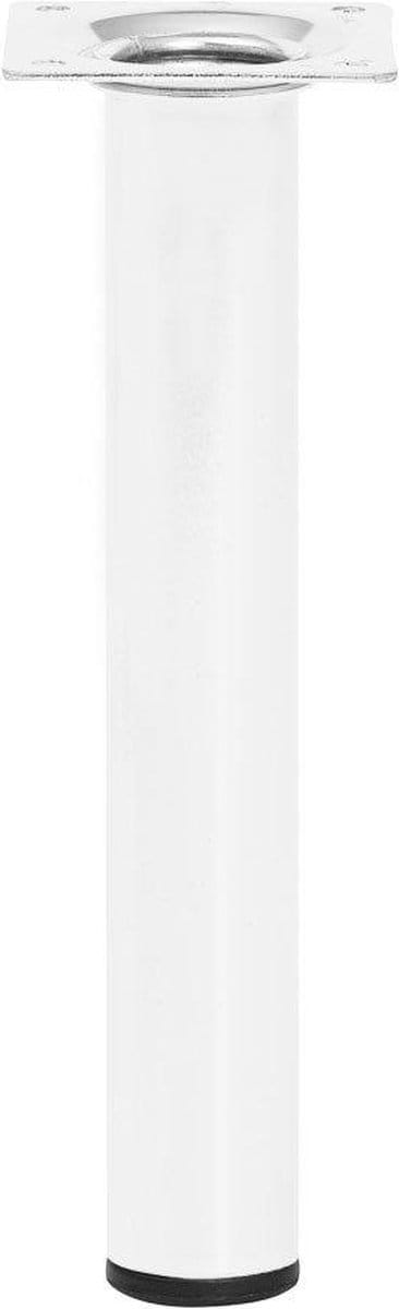 Stalen meubelpoot wit rond ø 3 cm en hoogte 20 cm - Set van 4 stuks