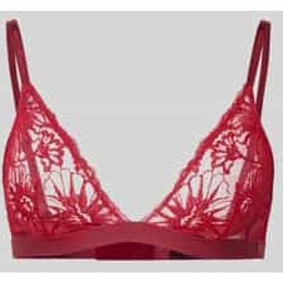 Triangelbralette met semi-transparant kantpatroon