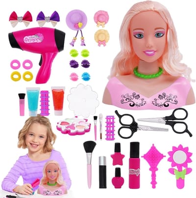 Make-up Poppenhoofd - Styling Hoofd - Kinderen Spelen - 36 Delige Set - 255 x 19 x 165 cm
