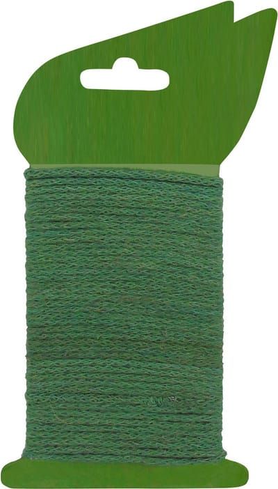 Nature Jute Bindtouw Groen Met Ijzeren Kern 5 m - Klim-En Geleide Artikel - Groen Ø2.75mm