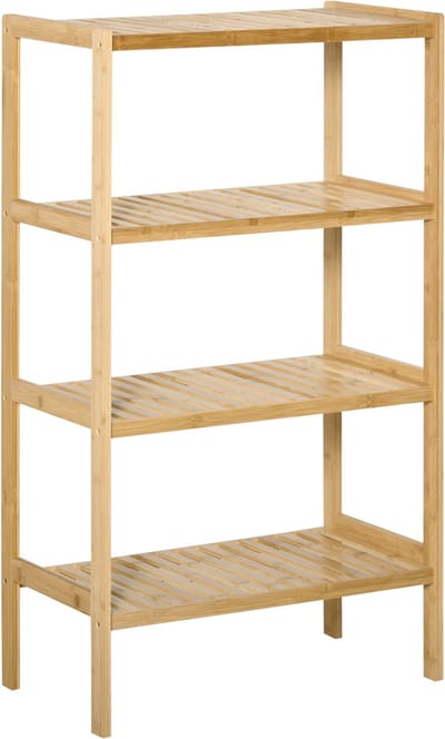 HOMCOM open kast - bamboe - 62B x 33D x 112H cm - natuurhout