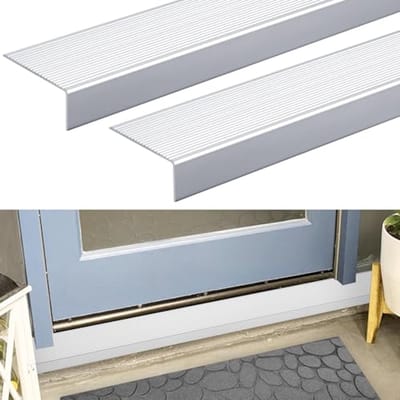 Deurdrempels Aluminium 2 stuks 36" x 2-3/4" x 1-1/5" Antislip Bescherming voor Deuren en Vensterbanken