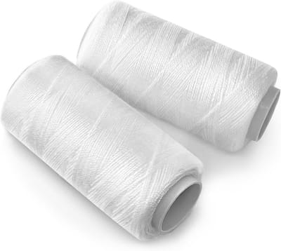 Naaigaren Set - Garen Spoelen - Kleding Reparatie - Hoge Kwaliteit Polyester - 2x 350 Meter - Wit