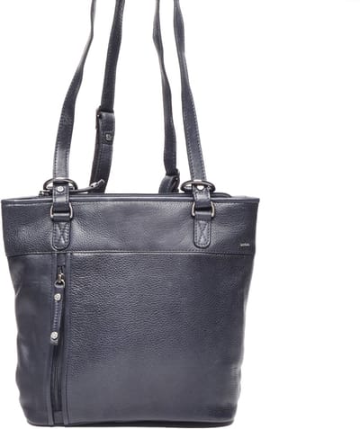 Berba | Lucca | 2 in 1 rugzak en schoudertas | Rugzak | Schoudertas | 10 Liter | Dames | Donkerblauw | Leer