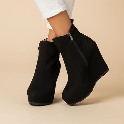 Nieuwe Dames Enkellaarsjes Dikke Zolen Schuinlopende Hakken Korte Laarsjes Casual Outdoor Wedge Schoenen Dames Warme Platform Sneeuwlaarzen Dames 39 brown