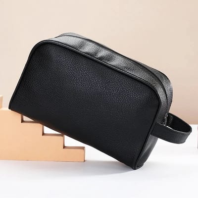 Without Lemon - Cosmetica Bag - Toilettas - Make Up Tas - Reis Tas - PU Leer - Waterbestendig - Organizer - Reizen - 24.6x10x16cm - Zwart