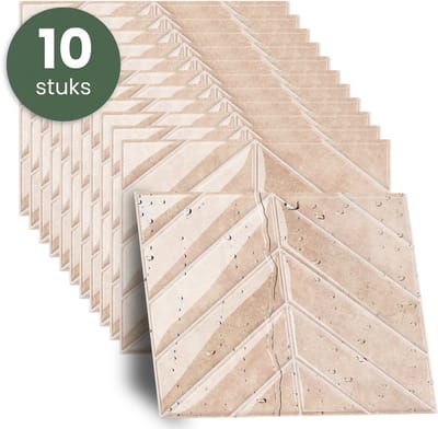 STACK® Plaktegels - 10 Stuks - Visgraat Tegel - Roze - 29 x 23 cm - Zelfklevende Tegels & Tegelstickers - Plak Tegels - Wandtegel Stickers & Zelfklevende Wandtegels - Keuken & Badkamer Tegels - 3D Muurstickers