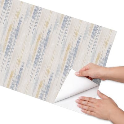Coloray Meubel Wrap Folie - Beige Meubelfolie - 50x100 cm - Wrapfolie Keuken Rustige lijnen - Decoratiefolie - Modern Meubelfolie - Meubel Wrap Folie - Woonkamer decoratie - Achtergronden en patronen