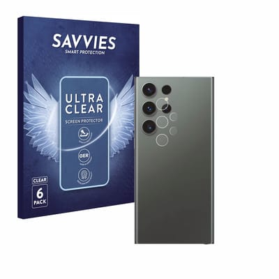Savvies - Screenprotector voor Samsung Galaxy S23 Ultra Enterprise Edition (ALLEEN Camera Lens) - Folie Beschermfolie transparant 6 Stuks