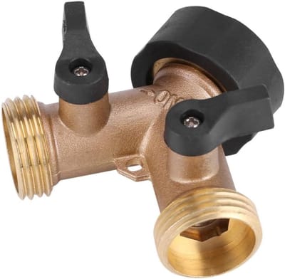 3/4 Y Vorm 2-Weg Zware Koper Tuinslang Verbinder - Tap Splitter - Tuinslang Adapter - Gooseneck Water Tap - Tuinslang Afsluitklep Verbinder voor Gazon en Tuin