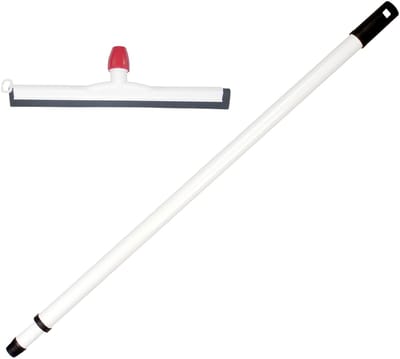 Betra Douchetrekker/vloertrekker - kunststof - wit - natuur rubber - B35 cm - Uitschuif steel wit - van 80 tot 130 cm