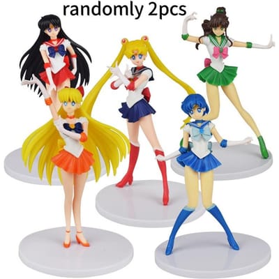 17cm Cartoon schattig meisje Sailor Moon Anime Figuur PVC Actie Anime Figuur Model Kawaii Poppetje Desktop Ornamenten