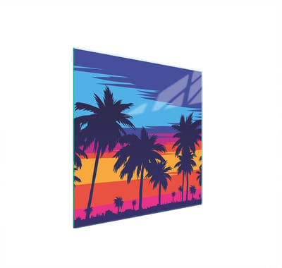 TMK ArtDeko - Snijplank - 50x52 cm - Palm Design - Glas