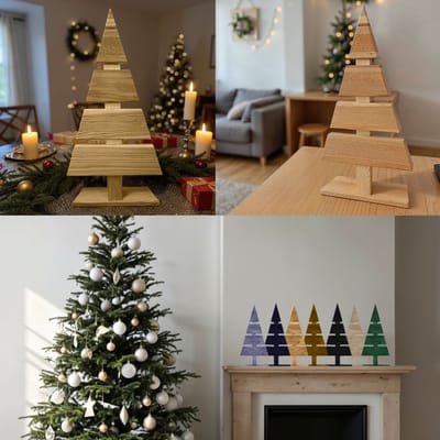 be4nature Kerstboom Hout Hoogte 60 cm Voetbreedte 27 cm Alternatief Kerstboom Decoratie Houten Kerstbomen Kleine DIY Houten Kerstboom Kerstmis Boom Lichtbruin
