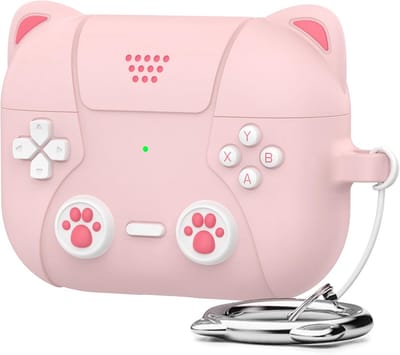 Schattige Katten Siliconen Hoesje voor AirPods Pro (3e Gen) - Handheld Gameconsole Design
