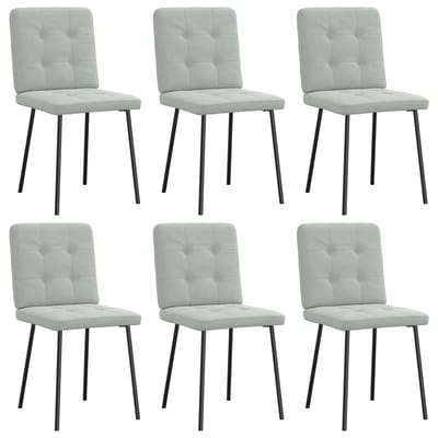 vidaXL - Eetkamerstoelen - 6 - st - fluweel - lichtgrijs