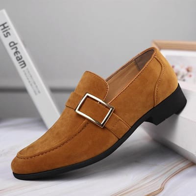 Heren Loafers Suède Leer Instapschoenen Comfortabel Ademend Rijschoenen Vierkante Neus Slijtvast Erwten Schoenen Grote Maat 44