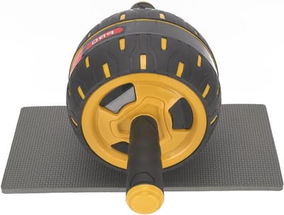 Buikspierwiel - Fitnessroller Kernspier - Kracht Training - Extra Brede Basis - 45 inch - Geel
