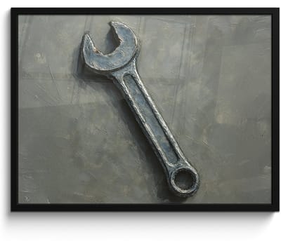 Poster in lijst - Fotolijst 70x50 cm - Posters - Steeksleutel - Schilderij - Gereedschap - Verf - Posterlijst zwart - Decoratie - Wanddecoratie woonkamer - Muurdecoratie slaapkamer