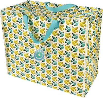 Famanu - Love Birds grote opbergzakken met ritsen – sterk en duurzaam, 55 x 48 x 28 cm, 70 l