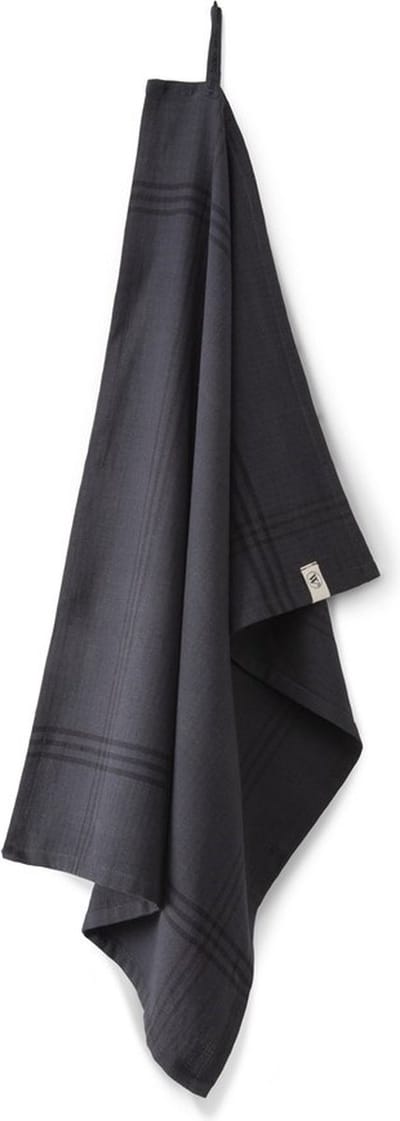 Walra Theedoek Line Out - 50x70 - 100% Katoen - Off Black