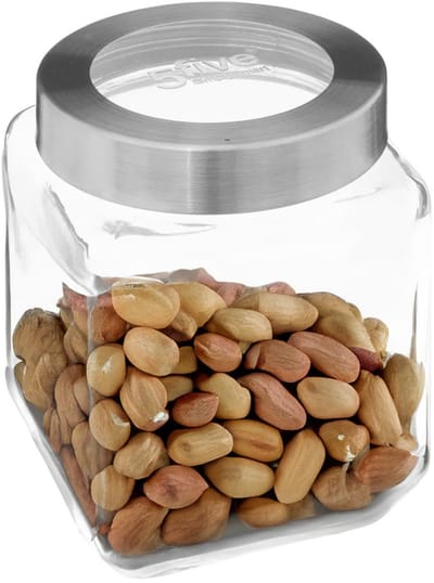 5Five voedsel voorraadpot MIRO met draaideksel - glas - 1.2L - 11 x 14 cm - voorraadpotten - transparant - weckpot