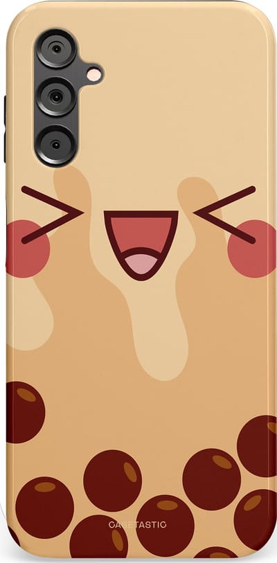 Casetastic Hoesje Geschikt voor Samsung A14 (5G/4G) - Stijlvolle Beschermende Duo-layer Case - Smeltende caramel bolletjes