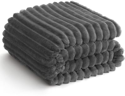 Zachte Flanellen Knuffeldeken 220 x 240 cm - Multifunctionele XXL Woondeken in Grijs