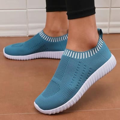 Dames Gevulkaniseerde Schoenen Slip-on Minimalistisch Mesh Design Comfortabele en Ademende Platte Schoenen Gazon Tennis Anti-slip Platte Schoenen 36 brown