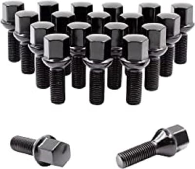 Conisch R14 - M14x1.5 28mm - Zwart - Set van 20 bouten / M14x1,5 / M14 x 1,5 / M14 x 1.5