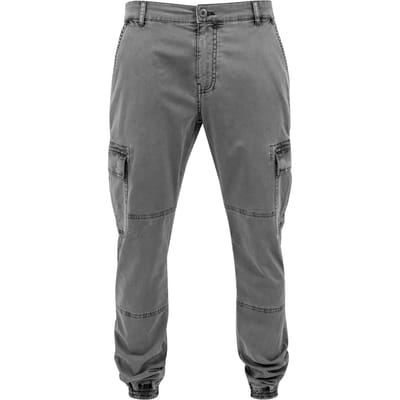 Urban Classics Washed Cargo Twill Jogging Heren Cargobroeken - grijs - W30L32