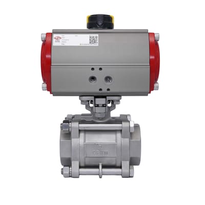 Pneumatische Kogelkraan G4'' RVS Veer-Sluitend