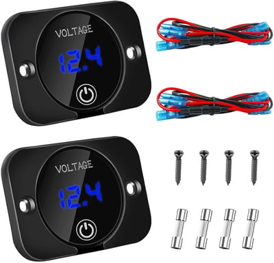 Digitale Voltmeter - Accu Indicatormeter 12V met Waterproof Scherm - Set van 2