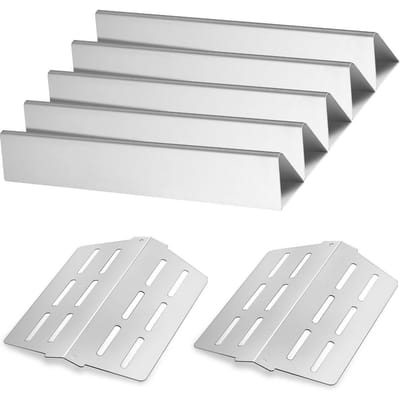 Flavorizer Bars en Hittebeschermers, 44cm Grill Vervangingsonderdeel, voor Weber Genesis 300 Serie Grills, Inclusief E310 E320 E330 S310 S320 S330,
