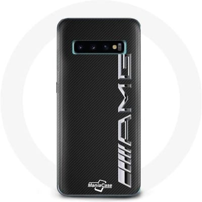 Case voor Samsung Galaxy s10 plus Amg Logo Carbon Textuur zwart