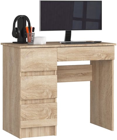 Bureau Links A-7 / Computerbureau / Computer Tafel / Bureautafel Links / Sonoma Eik / 90 x 77 x 50 cm