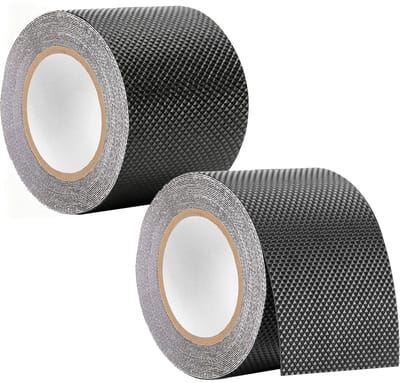 Dailygoods - Rubberen gripband, 2 rollen antislip plakband, 5 cm x 5 m, waterdicht rubberen plakband, elastische antislipband, zelfklevend, zwart rubberen gripband voor doe-het-zelf gereedschap, gadgets