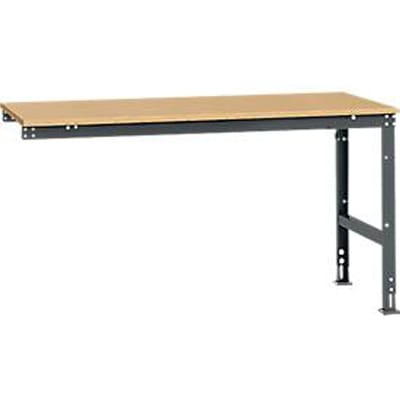Manuflex aanbouwtafel UNIVERSAL Standaard, tafelblad multiplex, 1750 x 1000, antraciet