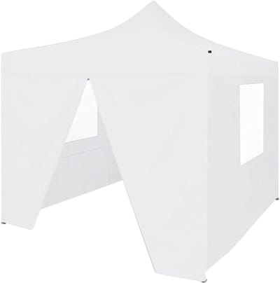Partytent Opvouwbaar - Feesttent Paviljoen - Outdoor Evenementen - Met 4 Zijwanden - 3x3m - Wit