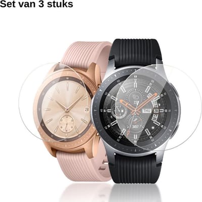 KELERINO. Screenprotector geschikt voor Samsung Galaxy Watch 42mm - Gehard glas - 3 stuks