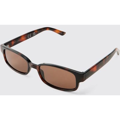 Rechthoekige Zonnebril Met Schildpadmotief | Brown