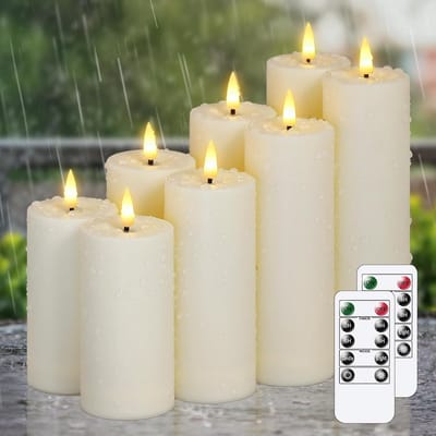 Vlamloze LED Kaarsen - Decoratieve Kaarsen - Sfeerverlichting Buiten - Waterdicht Ontwerp - Set van 8 - Ivoor