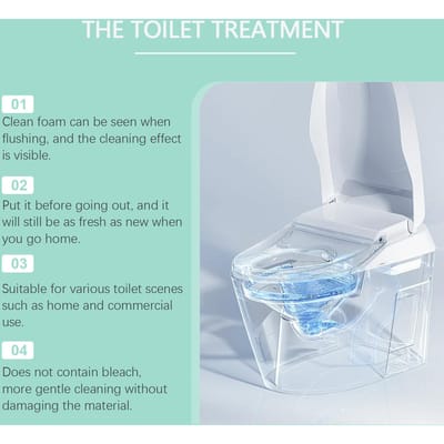 Tablettes de Nettoyage pour Réservoir de Toilettes, Nettoyant pour Toilettes, Tablette Automatique à Mettre dans le Réservoir, Désodorisant Longue Durée, Nettoie Désodorise