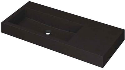 INK Momento Wastafel Quartz Wasbak Links Zonder Kraangat - 1000x450x90 mm - Quartz Zwart