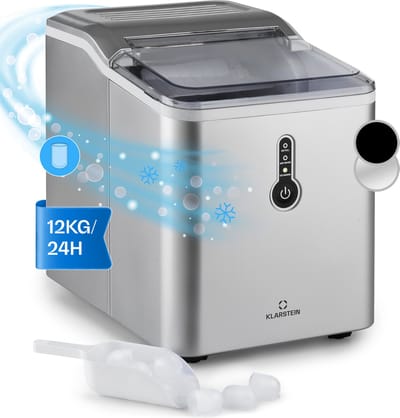 Klarstein IJsblokjesmachine Chillout kogelijs 12kg/24h watertank: 1,5 L zilver - IJsmachine - 120 cm - voor Bar voor Thuis - LED IJsschep - voor Kantoor - Mobiel - Ice Maker - Ice Cube Maker - IJsmaker - IJsblokjesmaker - Eismaschine
