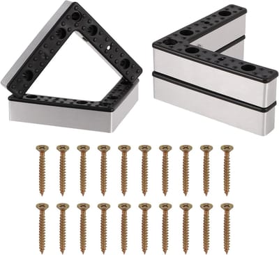 Vervangende Bankpoten - Meubelpoten - Meubels Stabiliseren - L-Vorm - 27cm Hoog - Zwart Zilver Goud